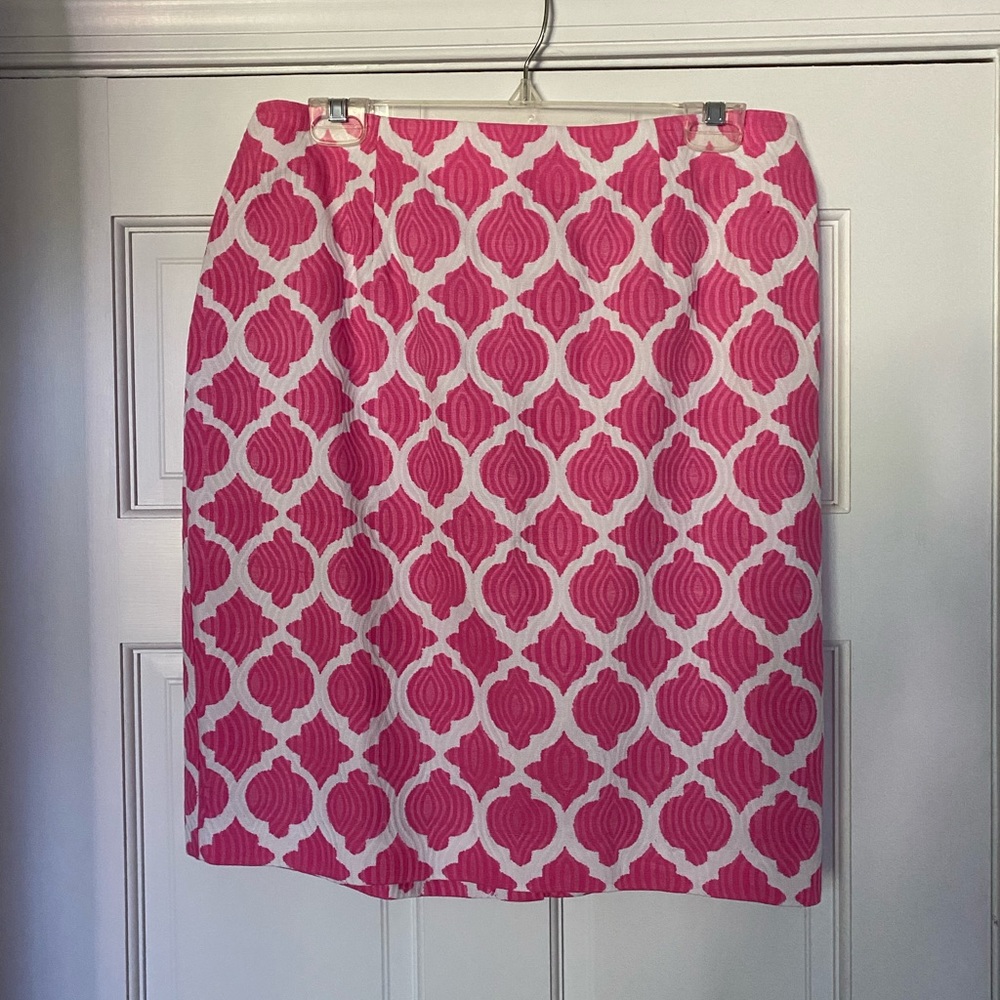 Talbots Moroccan Tile Jacquard Cotton Skirt Size 12 WP  New with Tags